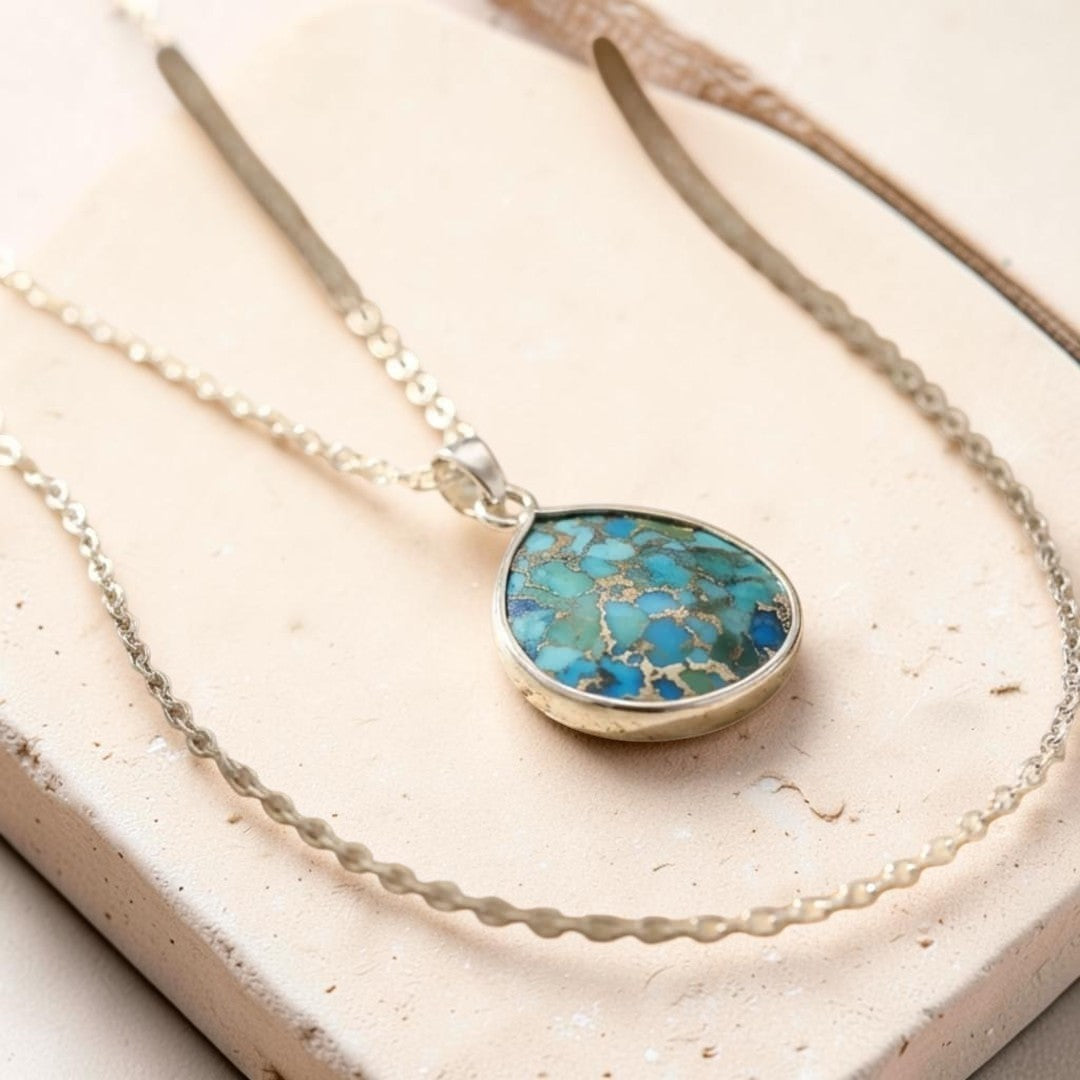 ATELIER-TIBET – Pendentif Eau Céleste en Turquoise