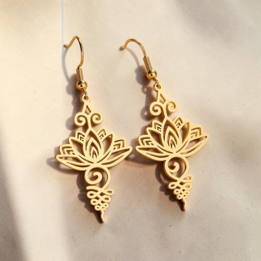 ATELIER-TIBET – Boucles d'Oreilles Lotus Unalome