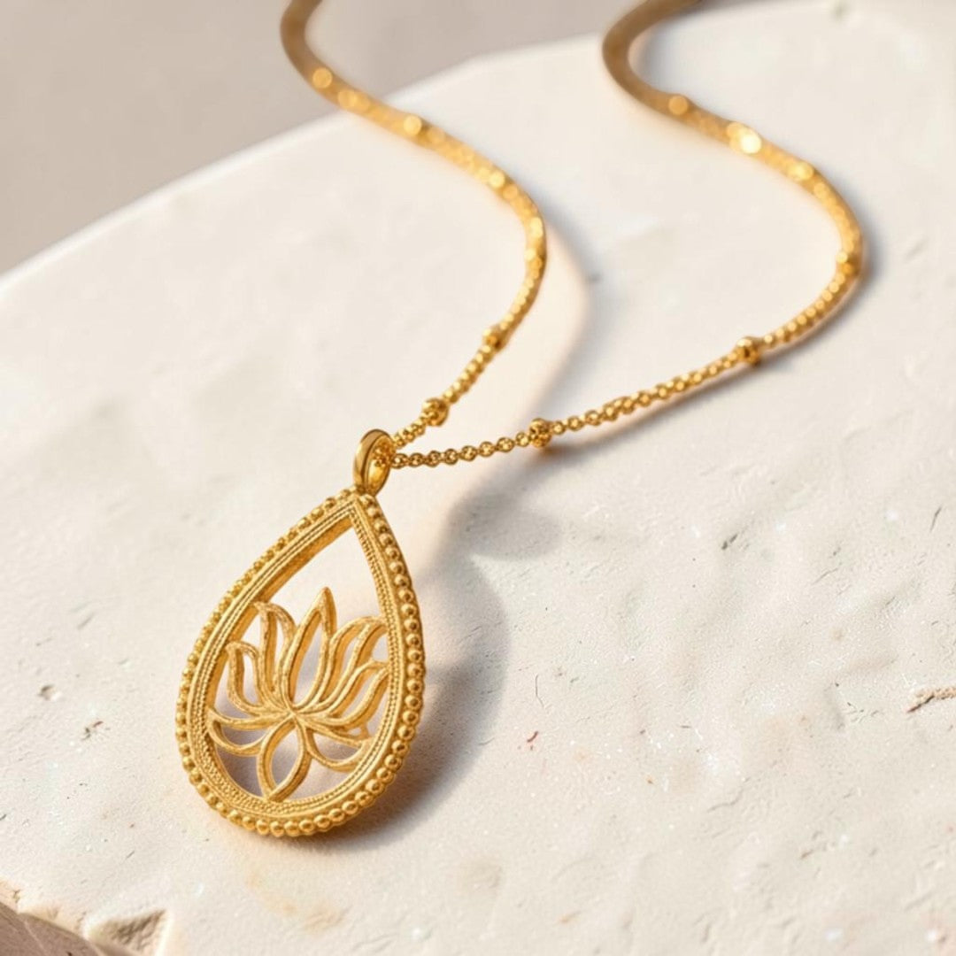 ATELIER-TIBET – Pendentif Éveil du Lotus Doré