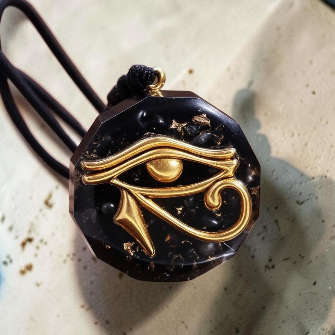 ATELIER-TIBET – Pendentif Orgonite Oeil d'Horus en Pierres Naturelles
