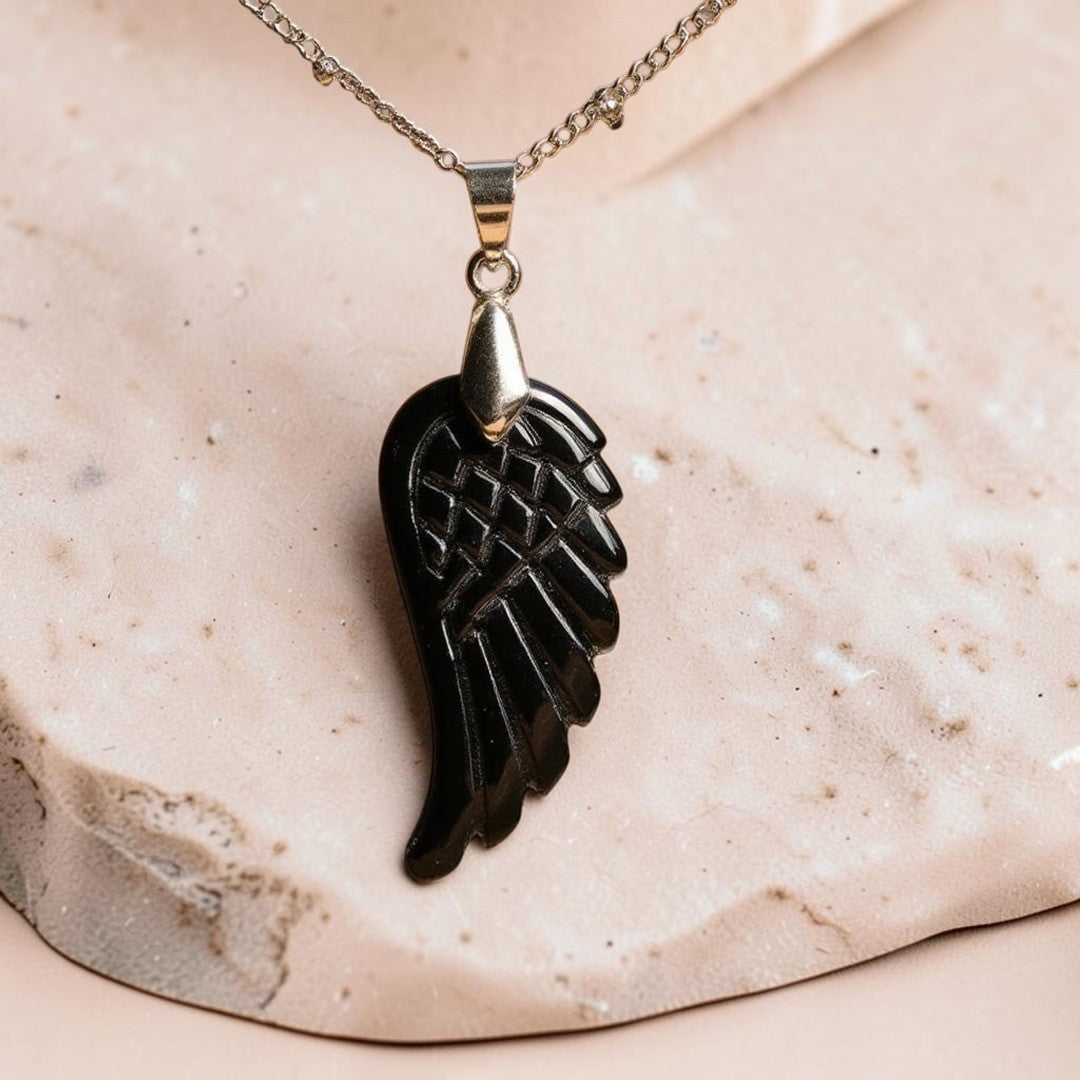 ATELIER-TIBET – Pendentif Aile d'Ange en Pierre Naturelle