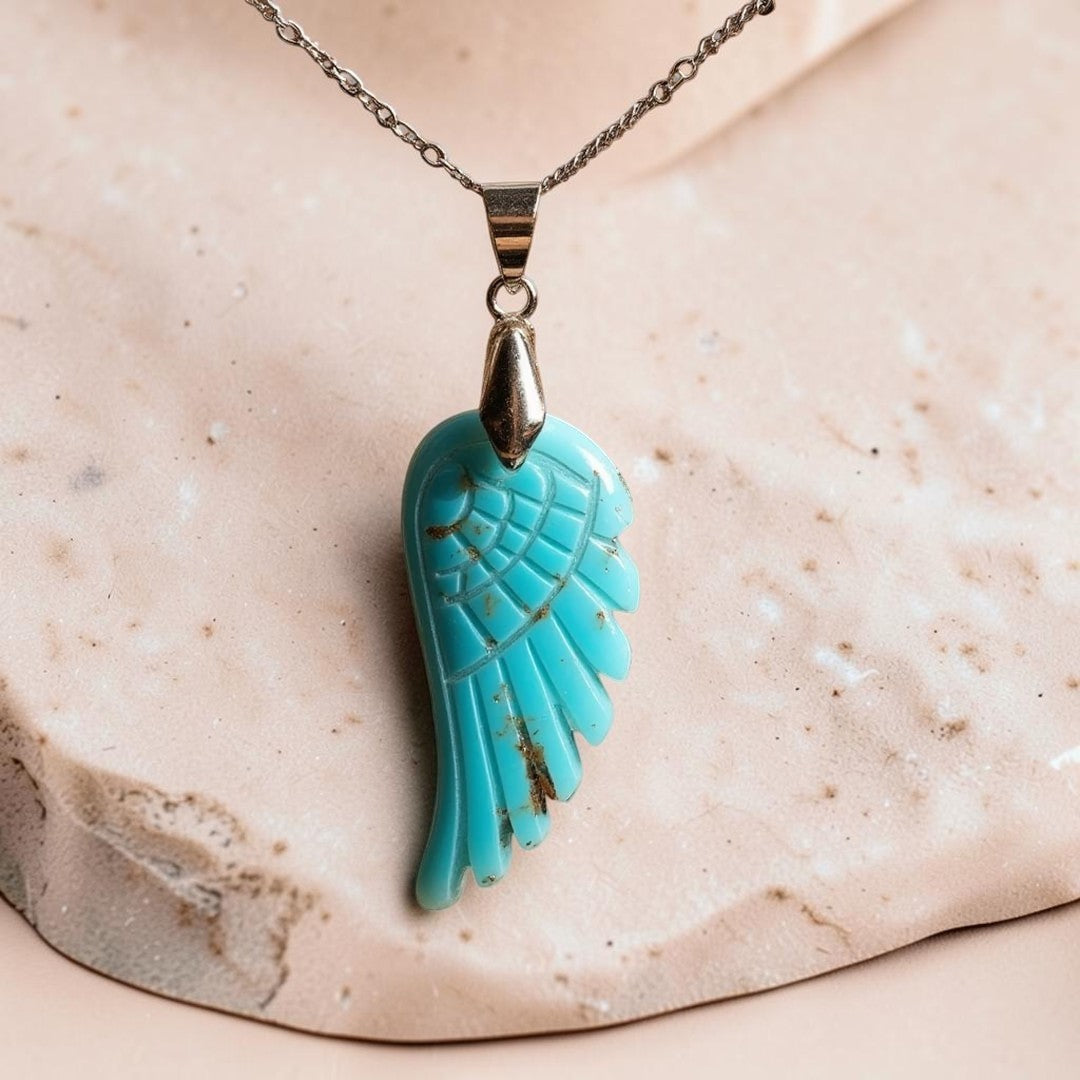 ATELIER-TIBET – Pendentif Aile d'Ange en Pierre Naturelle