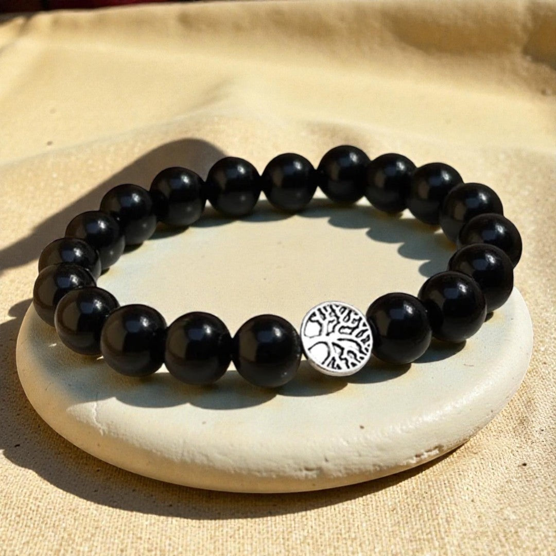 ATELIER-TIBET – Bracelet Ancrage Protecteur en Obsidienne Noire