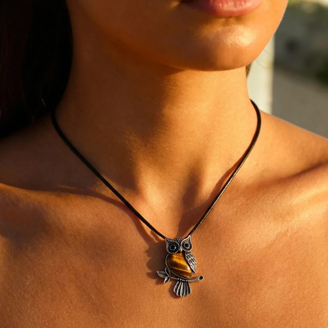 ATELIER-TIBET – Collier Esprit du Hibou – Guide Intuitif en Pierres de Pouvoir
