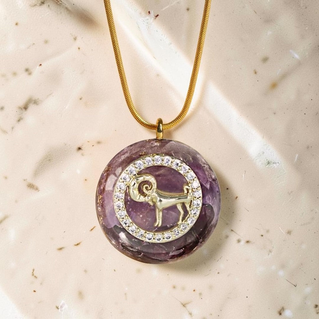 ATELIER-TIBET – Pendentif Orgonite Signe Astrologique en Pierre Naturelle