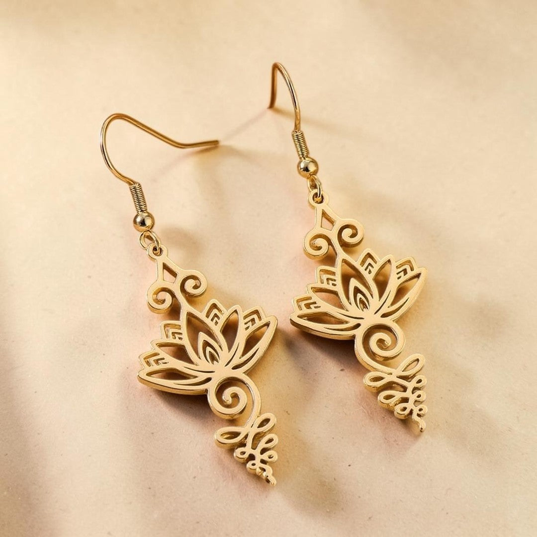 ATELIER-TIBET – Boucles d'Oreilles Lotus Unalome
