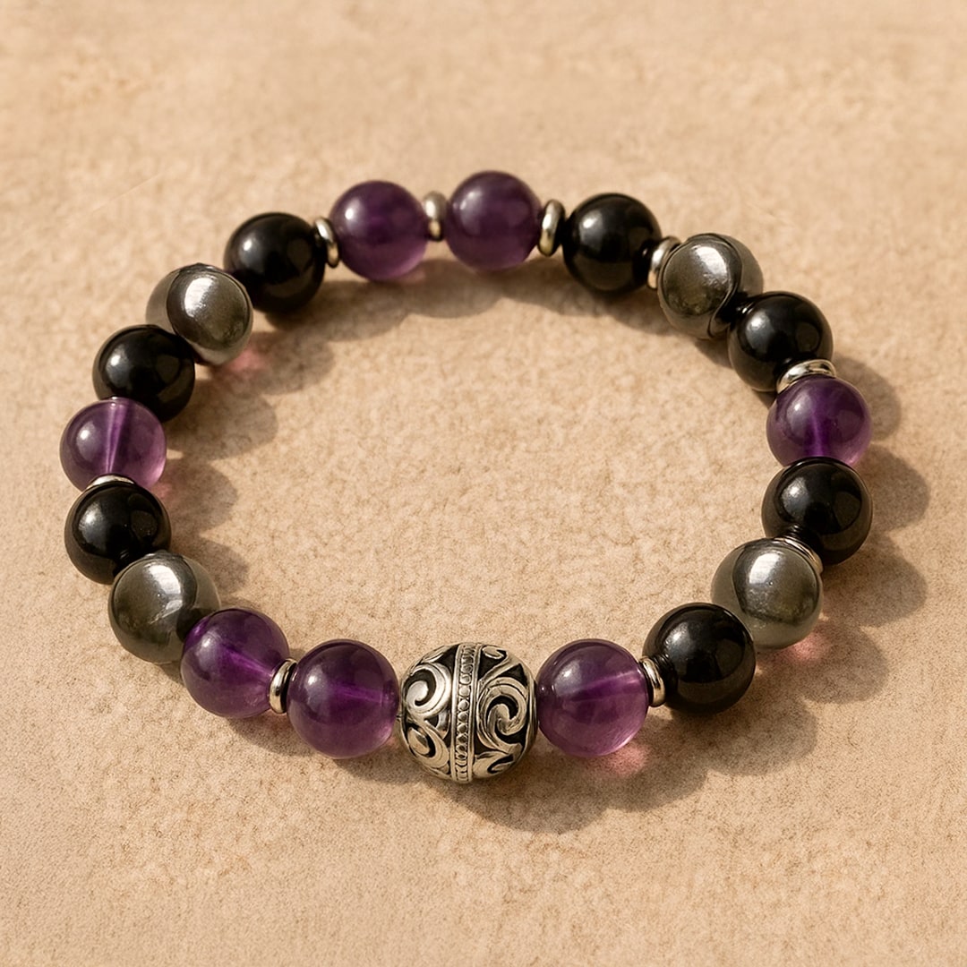 ATELIER-TIBET – Bracelet Premium Bouclier Émotionnel en Pierres Naturelles