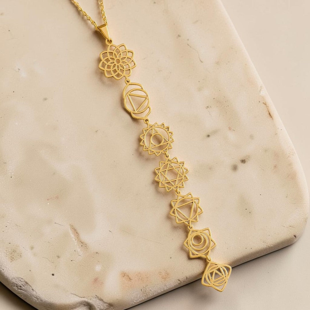 ATELIER-TIBET – Collier 7 Chakras - Symboles Sacrés