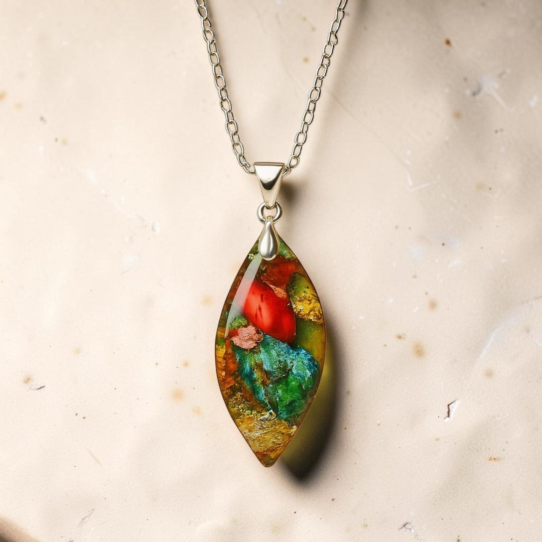 ATELIER-TIBET – Pendentif Arlequin en Jaspe