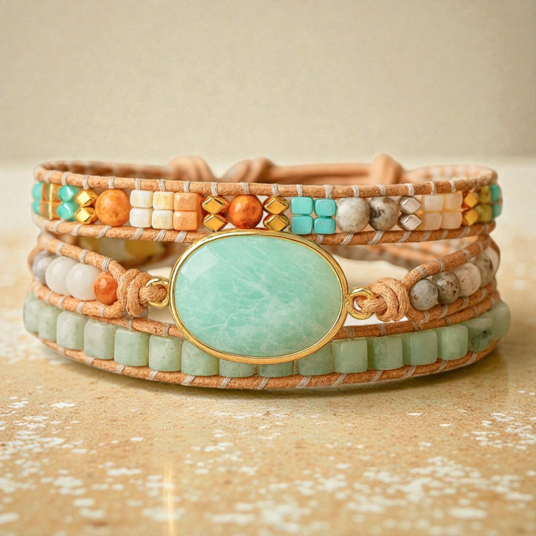 ATELIER-TIBET – Bracelet Wrap Douceur & Apaisement en Amazonite