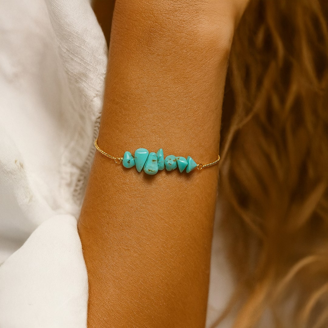 ATELIER-TIBET – Bracelet Fin en Pierres Irrégulières Naturelles