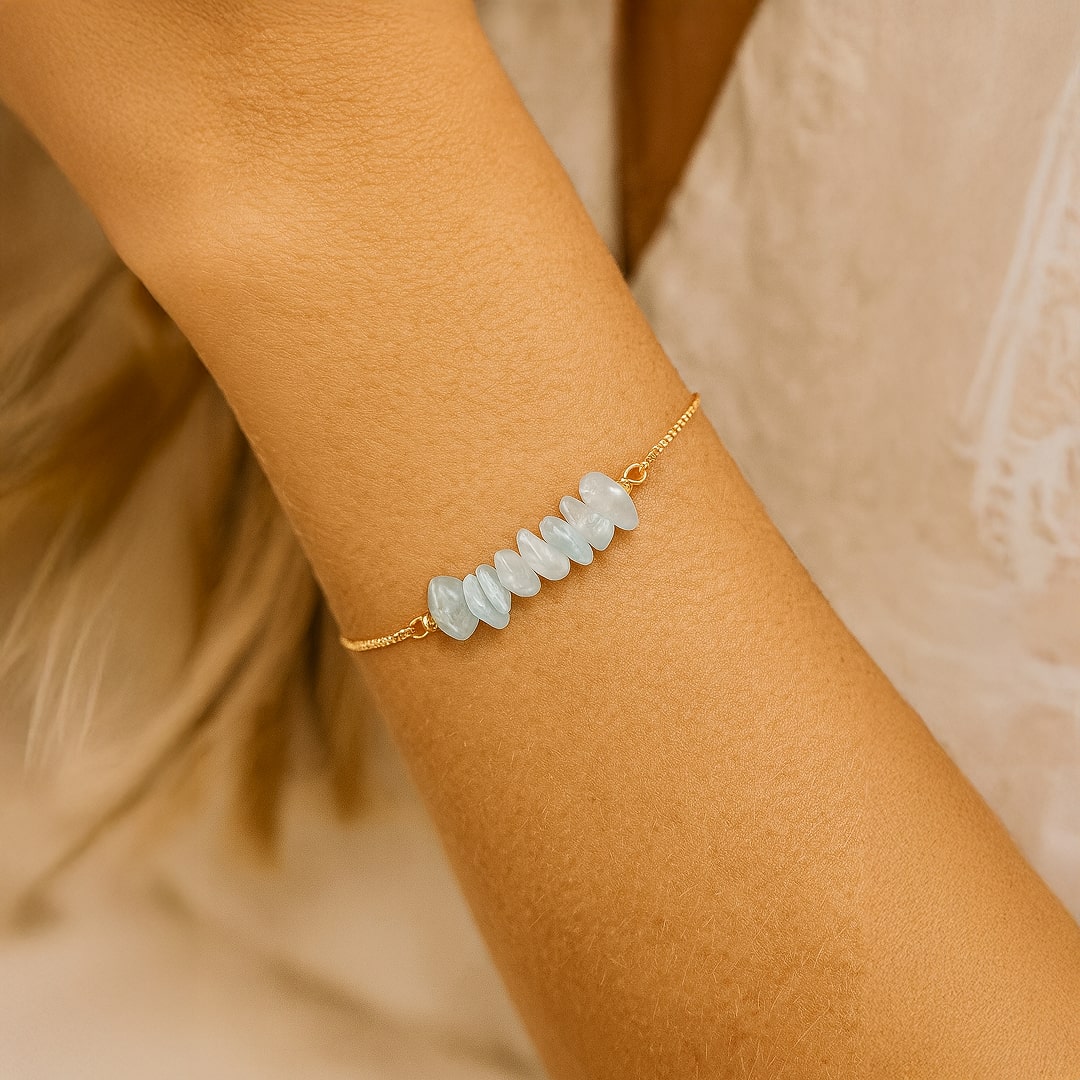 ATELIER-TIBET – Bracelet Fin en Pierres Irrégulières Naturelles