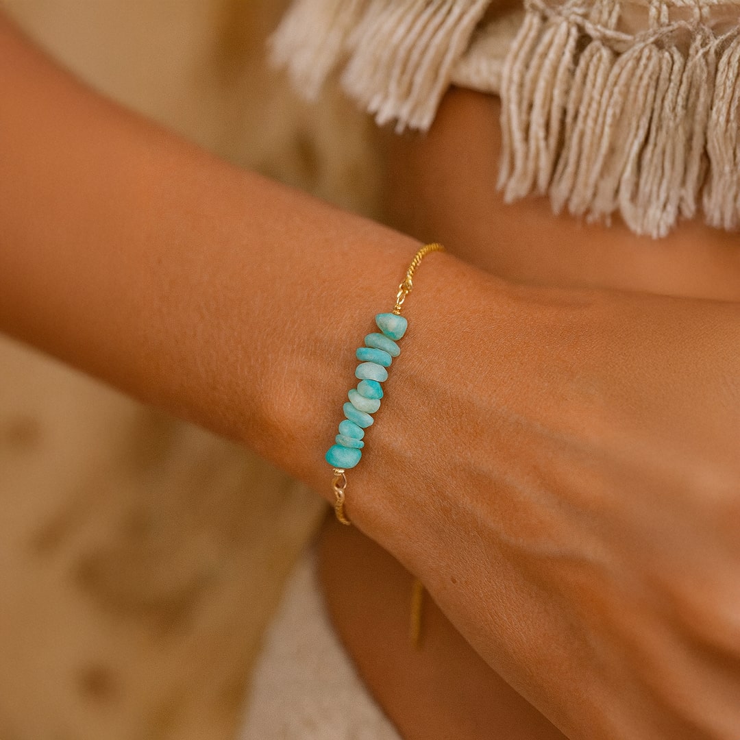ATELIER-TIBET – Bracelet Fin en Pierres Irrégulières Naturelles