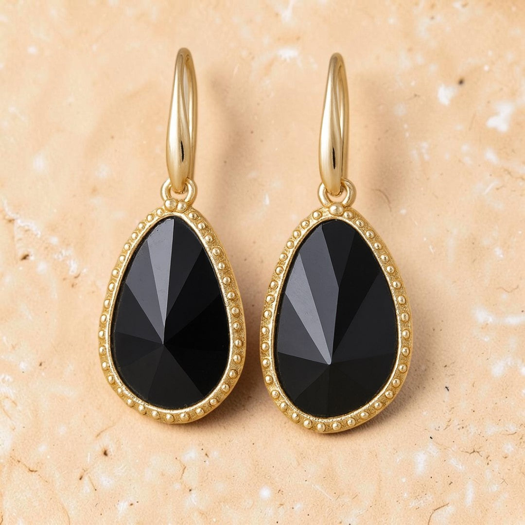ATELIER-TIBET – Boucles d'Oreilles Protection Intérieure en Onyx