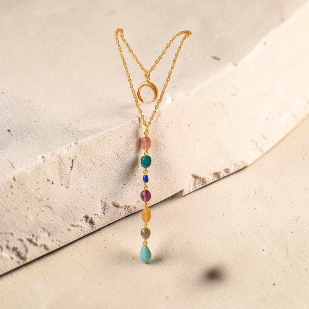 ATELIER-TIBET – Collier Double Cascade des 7 Chakras