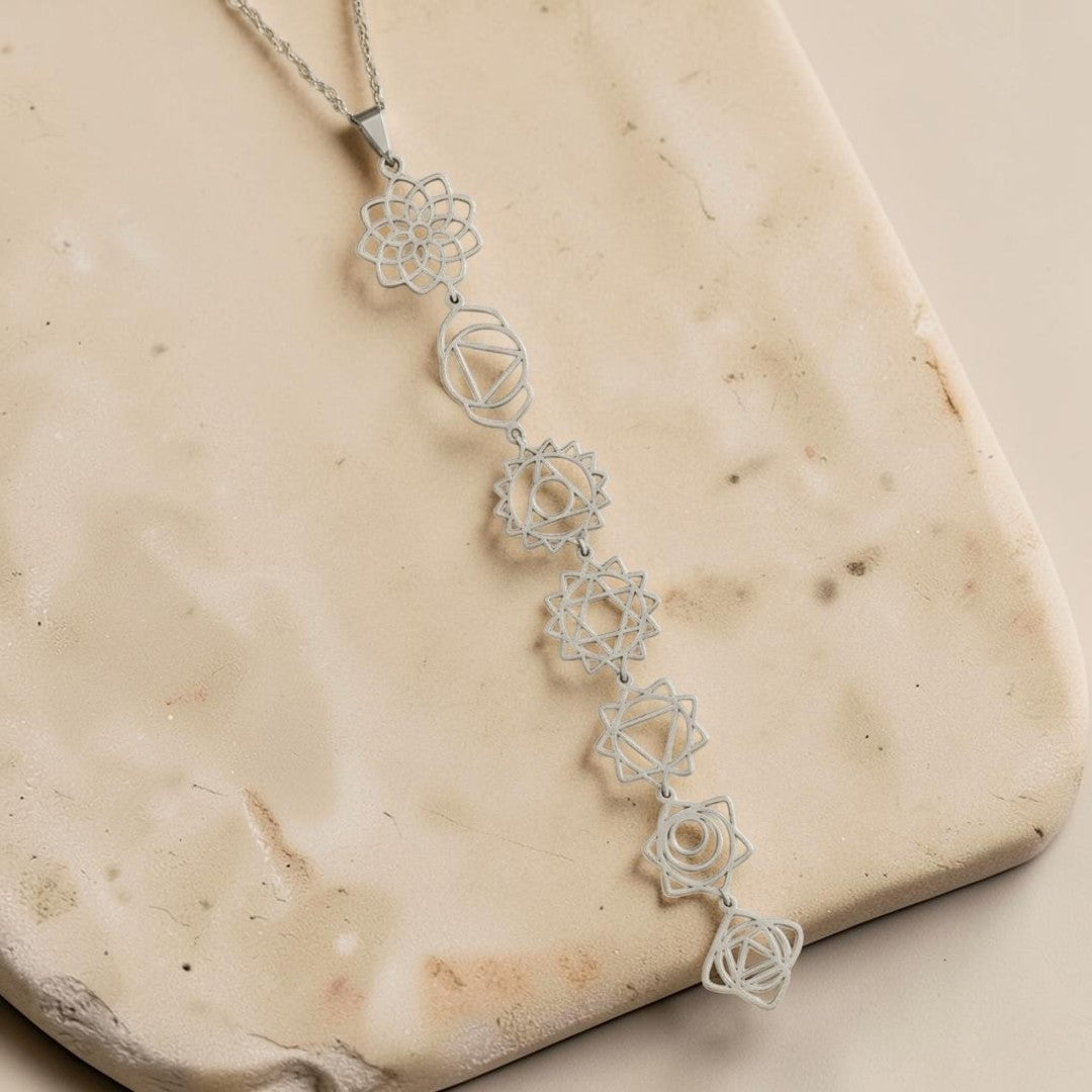 ATELIER-TIBET – Collier 7 Chakras - Symboles Sacrés