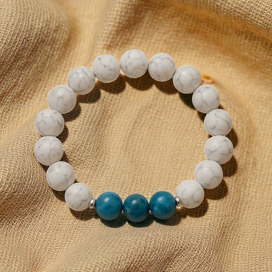 ATELIER-TIBET – Bracelet Amincissement en Apatite & Howlite