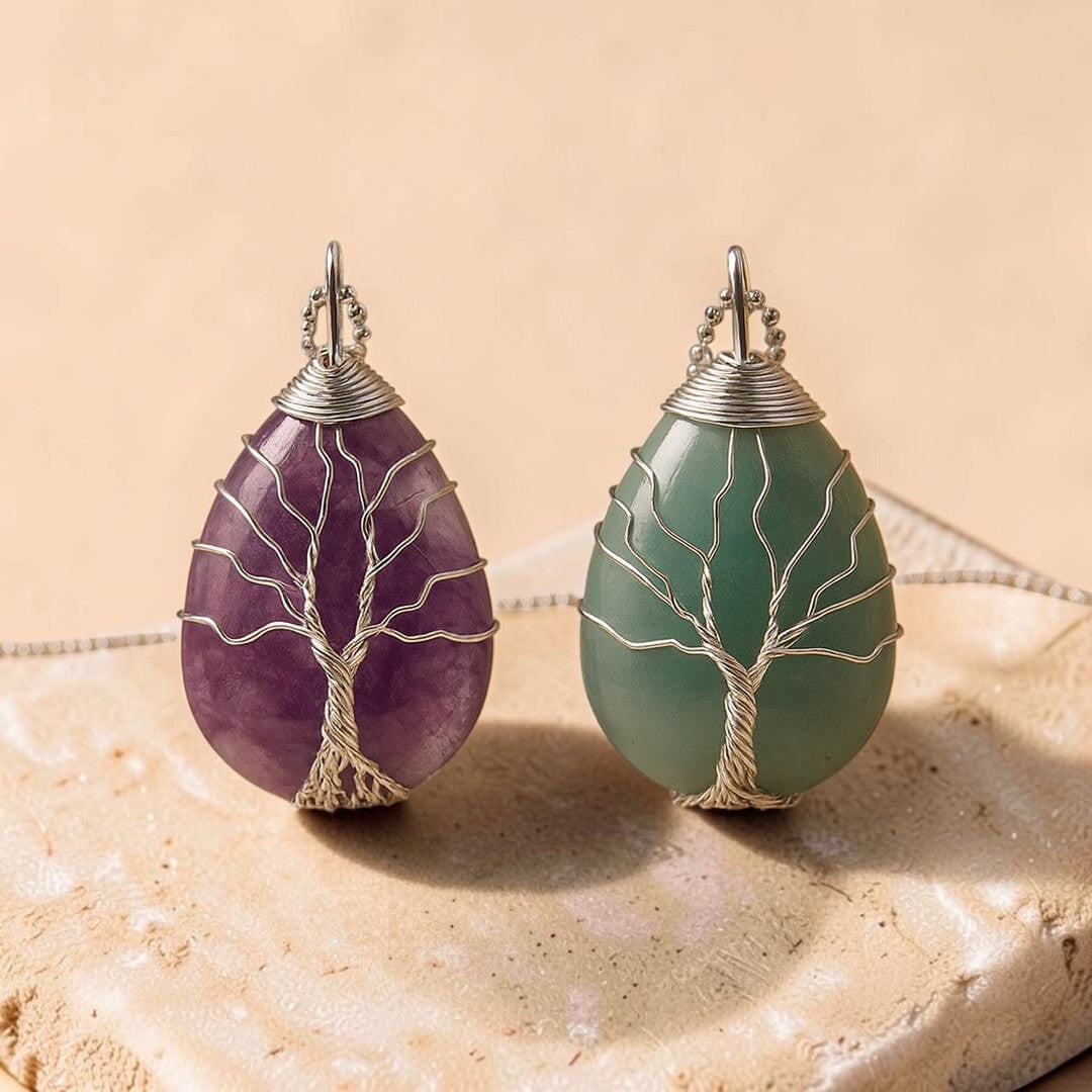 ATELIER-TIBET – Pendentif Arbre de Guérison en Pierre Naturelle