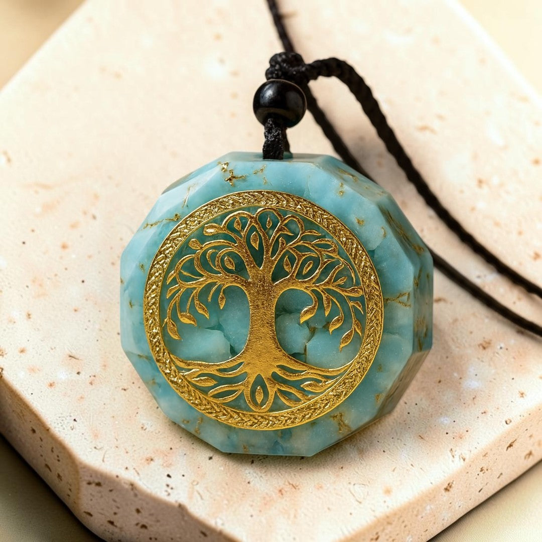 ATELIER-TIBET – Pendentif Orgonite Anahata en Turquoise