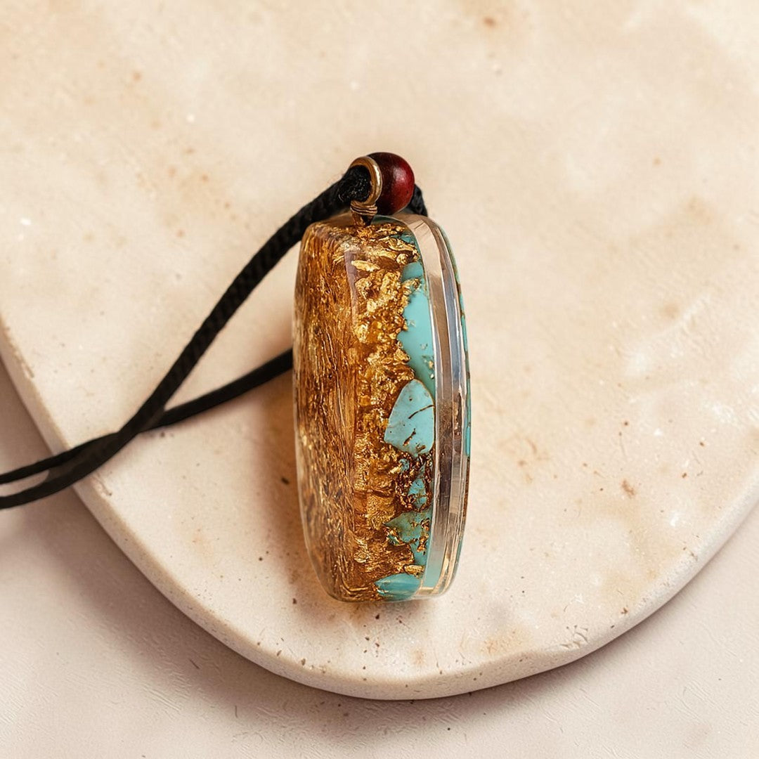 ATELIER-TIBET – Pendentif Orgonite Métatron en Turquoise