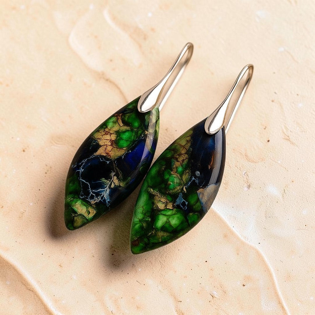 ATELIER-TIBET – Boucles d'Oreilles Rhéa en Jaspe