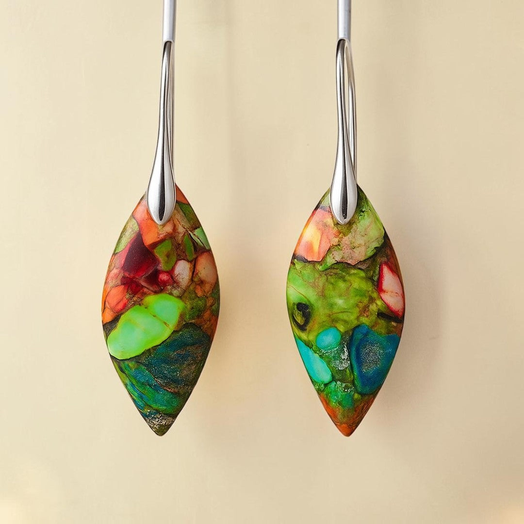 ATELIER-TIBET – Boucles d'Oreilles Arlequin en Jaspe