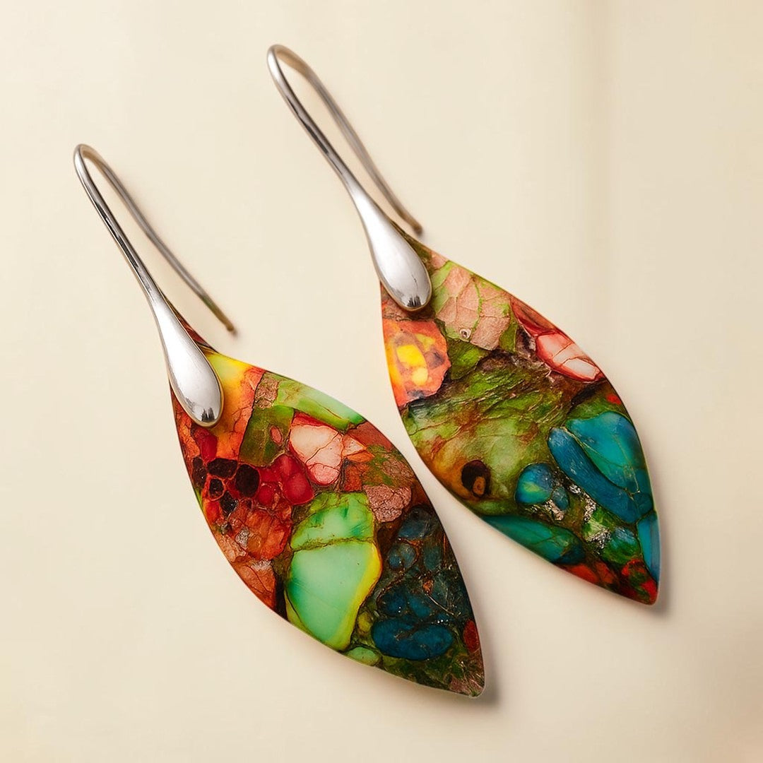 ATELIER-TIBET – Boucles d'Oreilles Arlequin en Jaspe