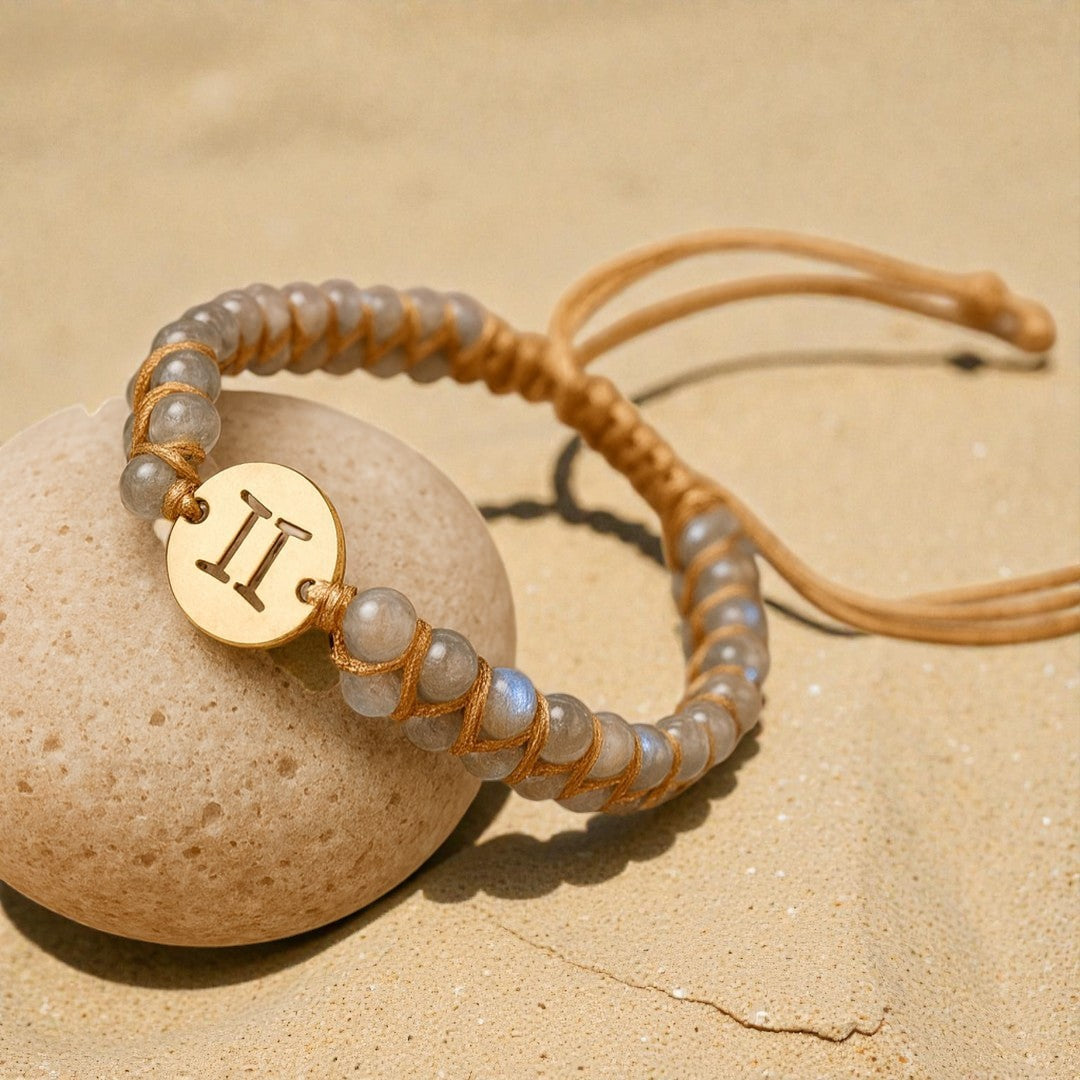 ATELIER-TIBET – Bracelet Tressé 12 Constellations en Pierres Naturelles