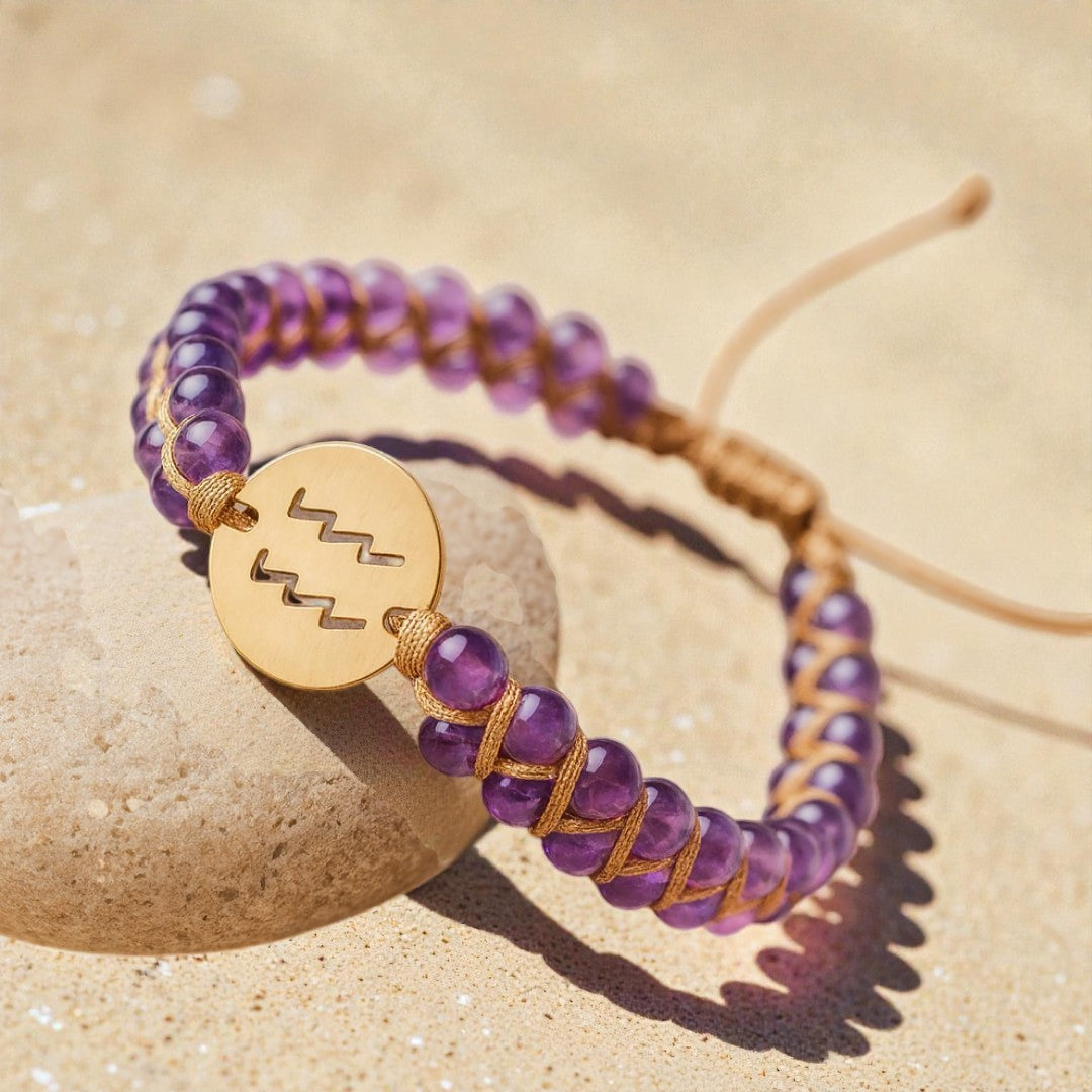 ATELIER-TIBET – Bracelet Tressé 12 Constellations en Pierres Naturelles