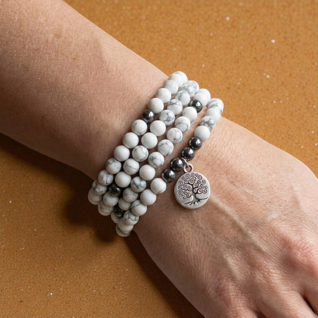 ATELIER-TIBET – Bracelet Mala Bien-être Féminin en Howlite