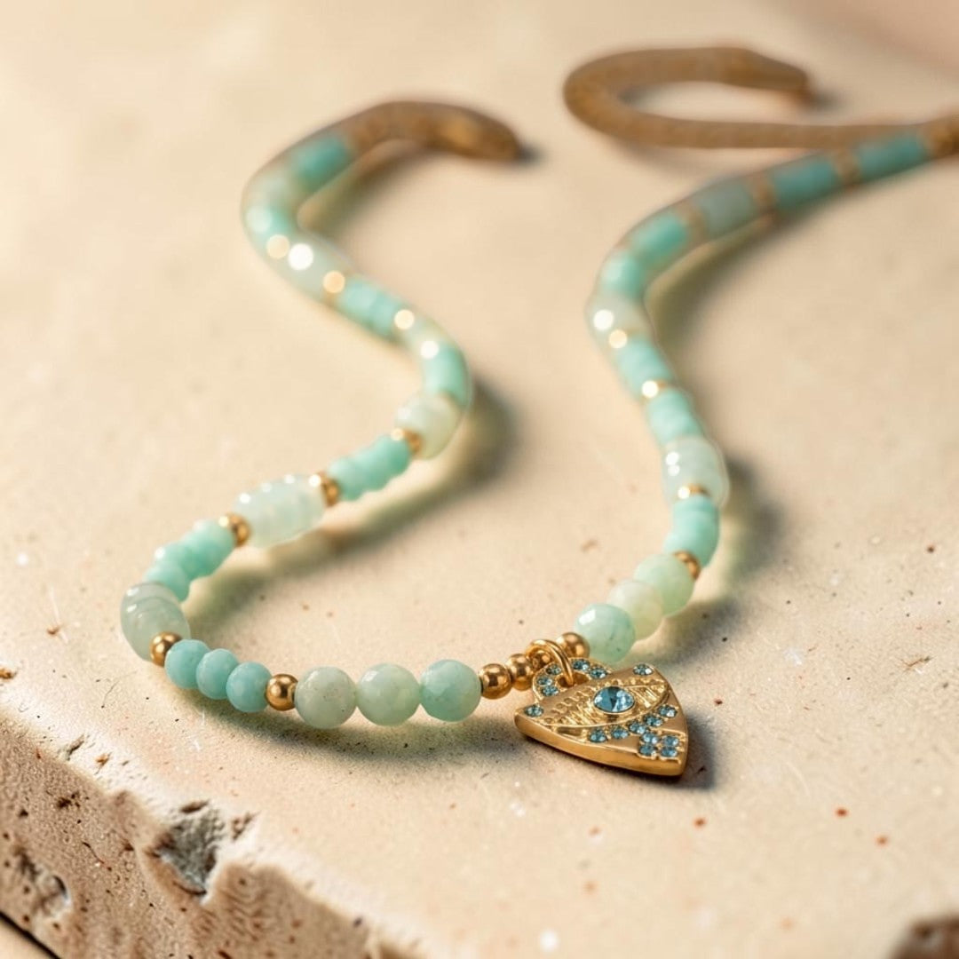 ATELIER-TIBET – Collier Œil Protecteur en Amazonite