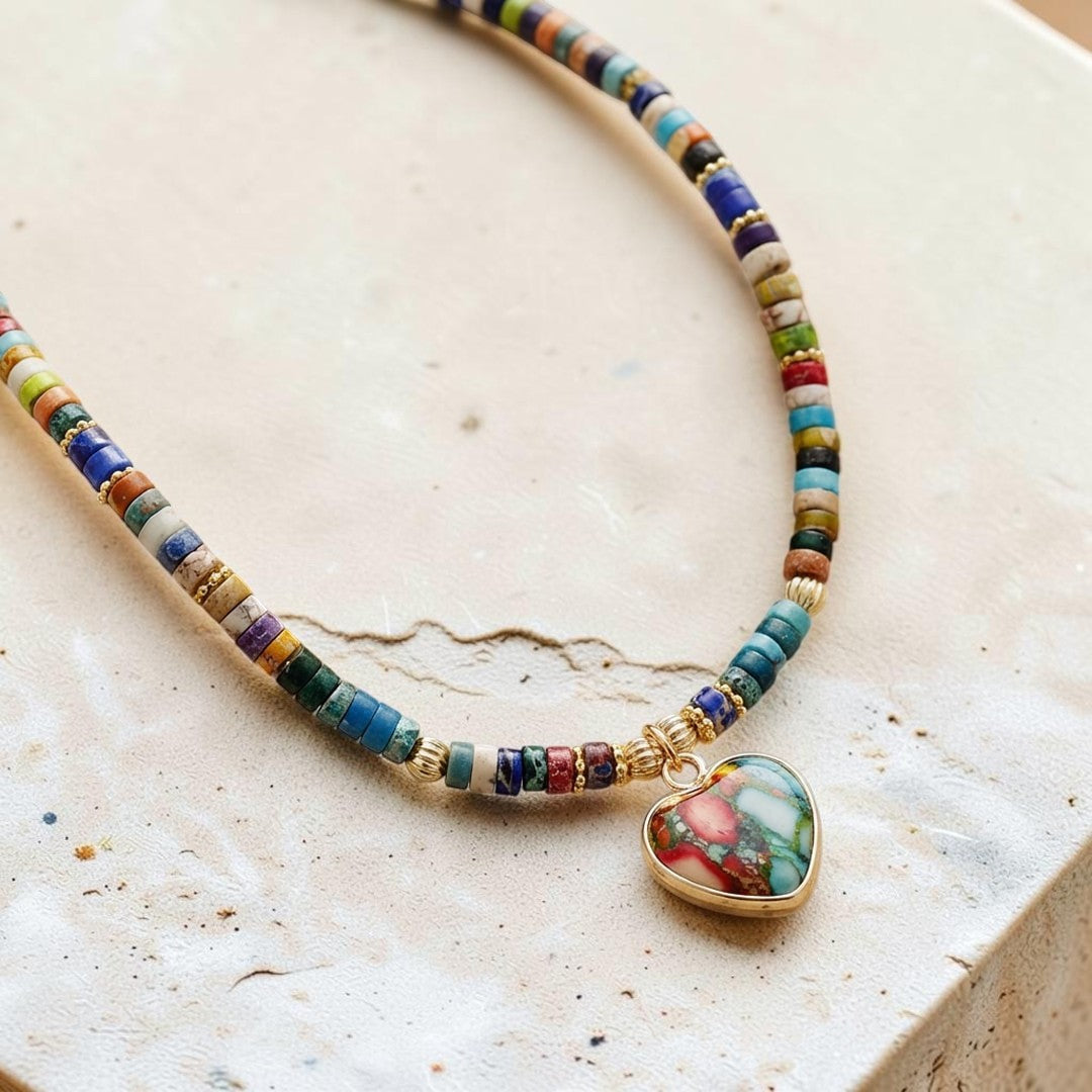 ATELIER-TIBET – Collier Bonne Énergie en Jaspe Multi-couleurs