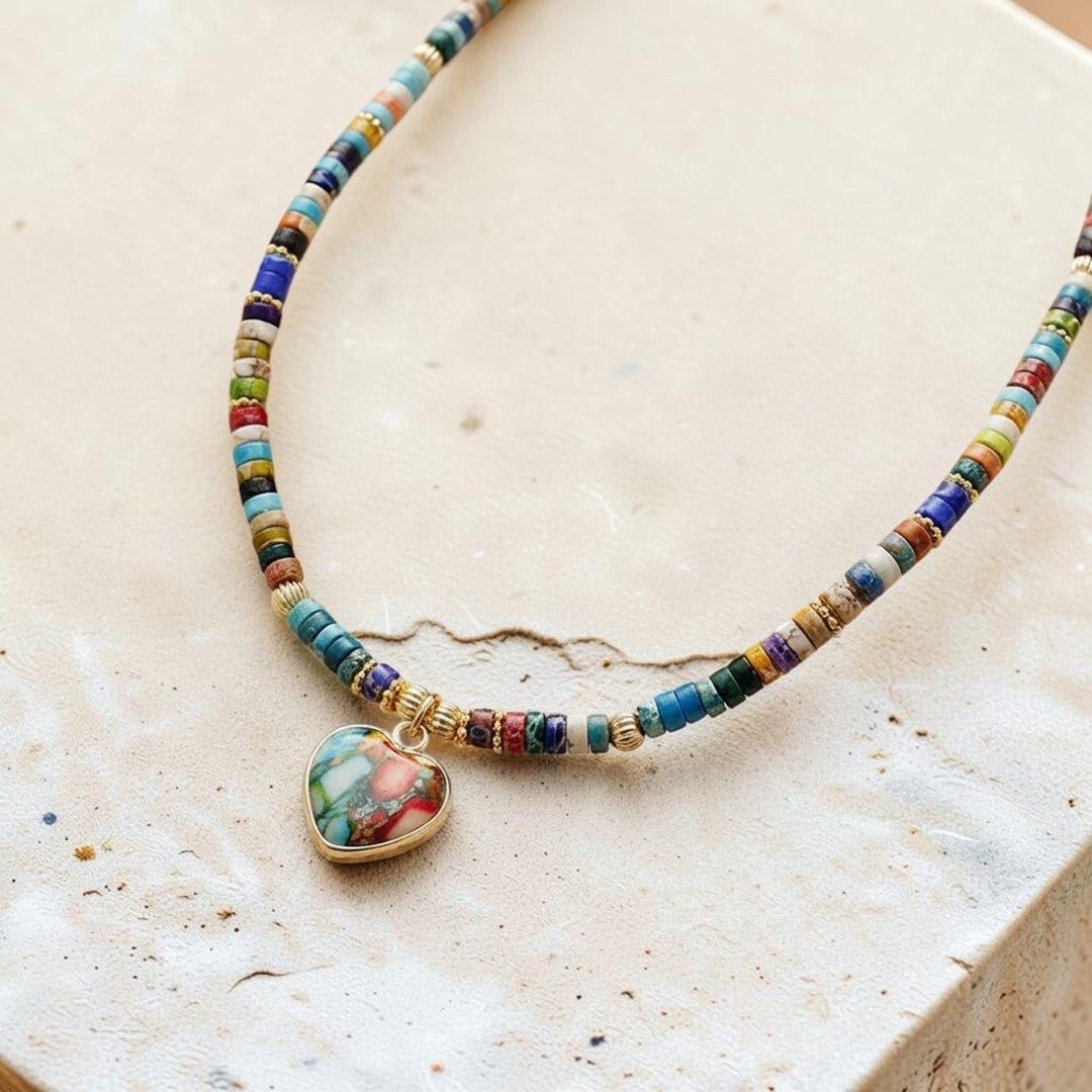 ATELIER-TIBET – Collier Bonne Énergie en Jaspe Multi-couleurs