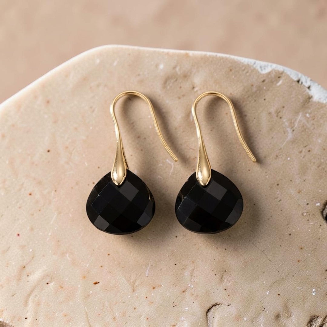 ATELIER-TIBET – Boucles d'oreilles Kaya en Jaspe Rouge ou Agate Noire