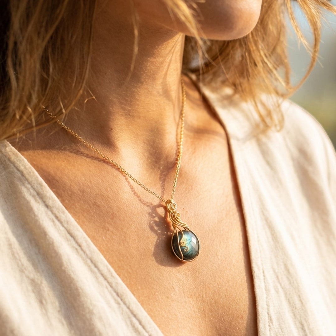 ATELIER-TIBET – Pendentif Œil de l’Univers en Labradorite