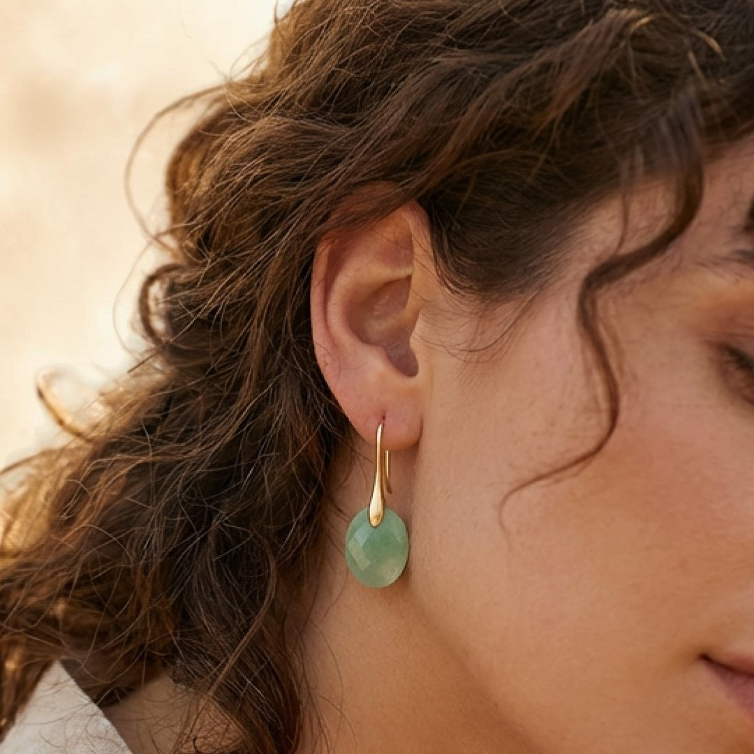 ATELIER-TIBET – Boucles d’Oreilles Elova en Pierre Naturelle