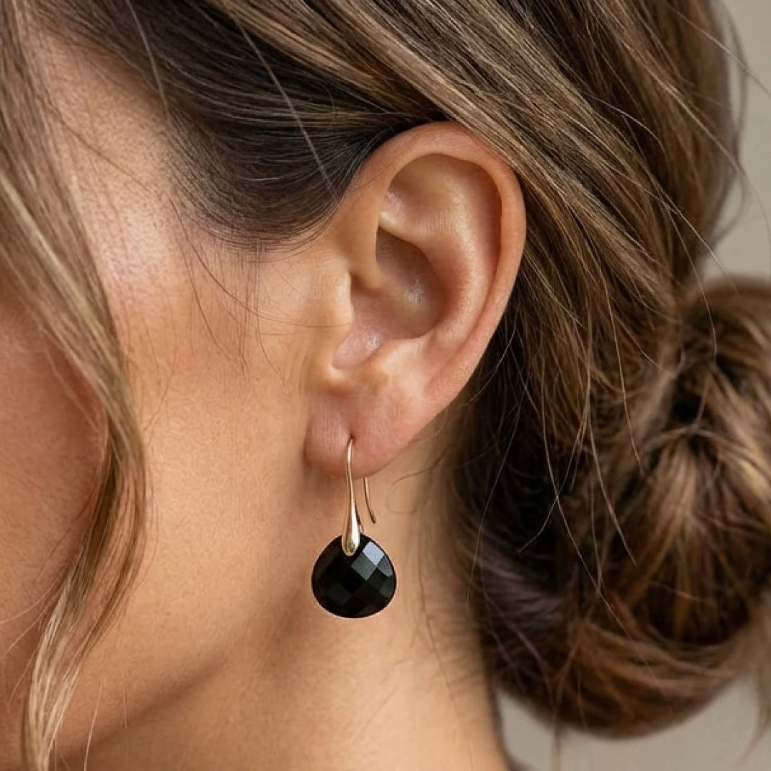 ATELIER-TIBET – Boucles d'oreilles Kaya en Jaspe Rouge ou Agate Noire