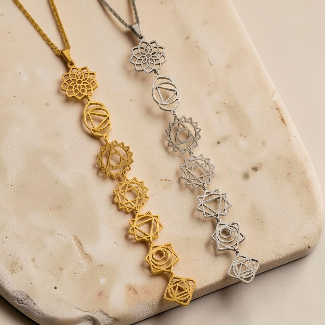 ATELIER-TIBET – Collier 7 Chakras - Symboles Sacrés