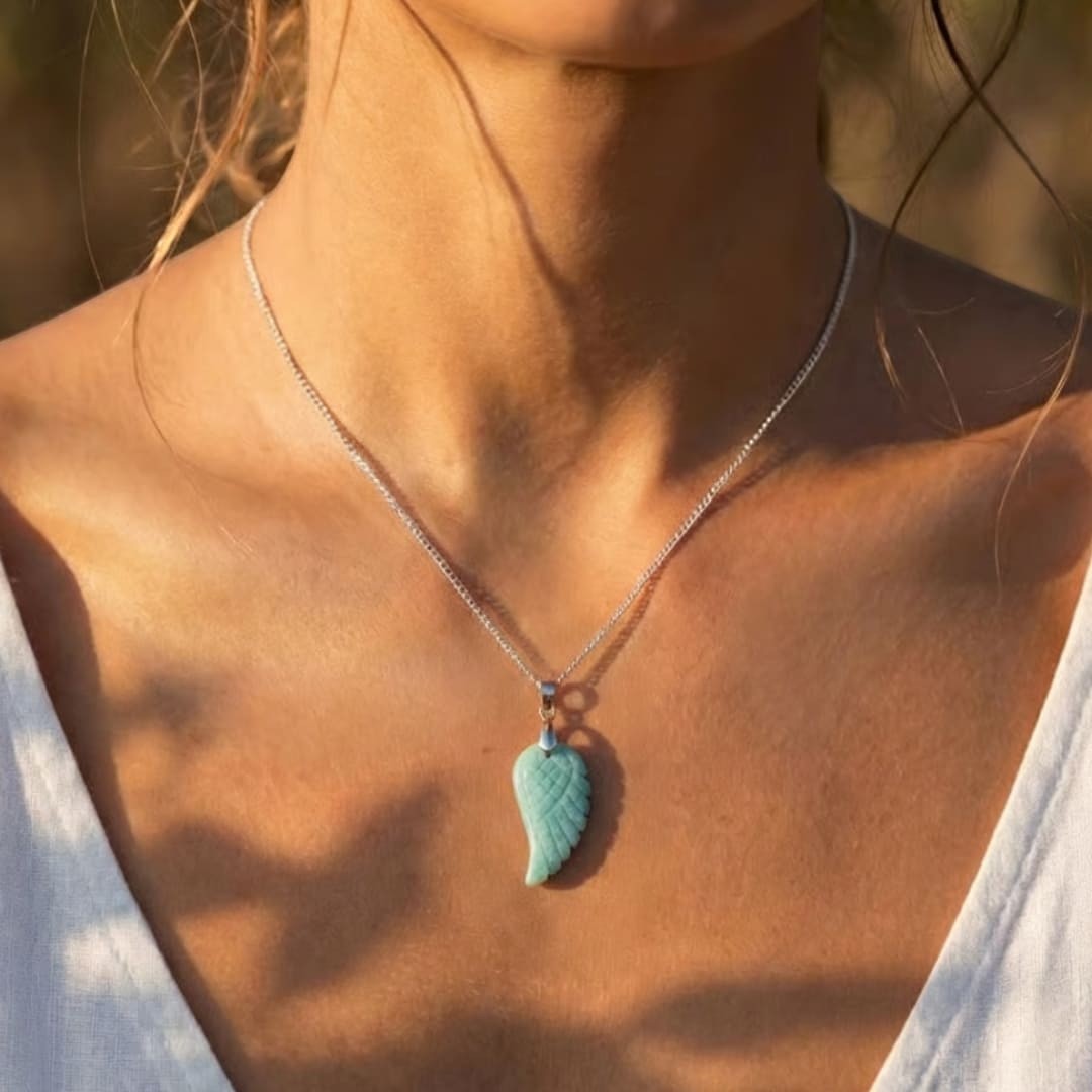 ATELIER-TIBET – Pendentif Aile d'Ange en Pierre Naturelle
