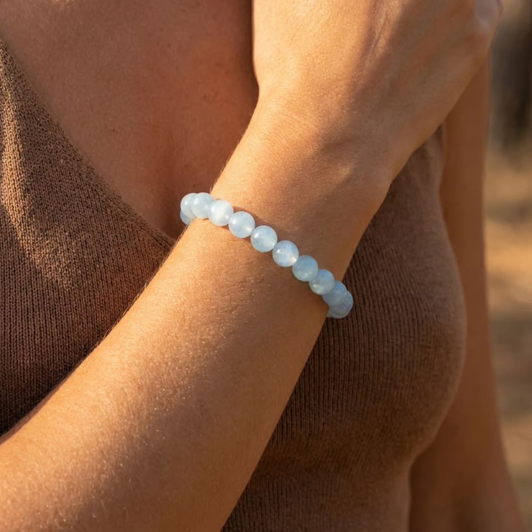 ATELIER-TIBET – Bracelet Bonheur en Aigue-Marine