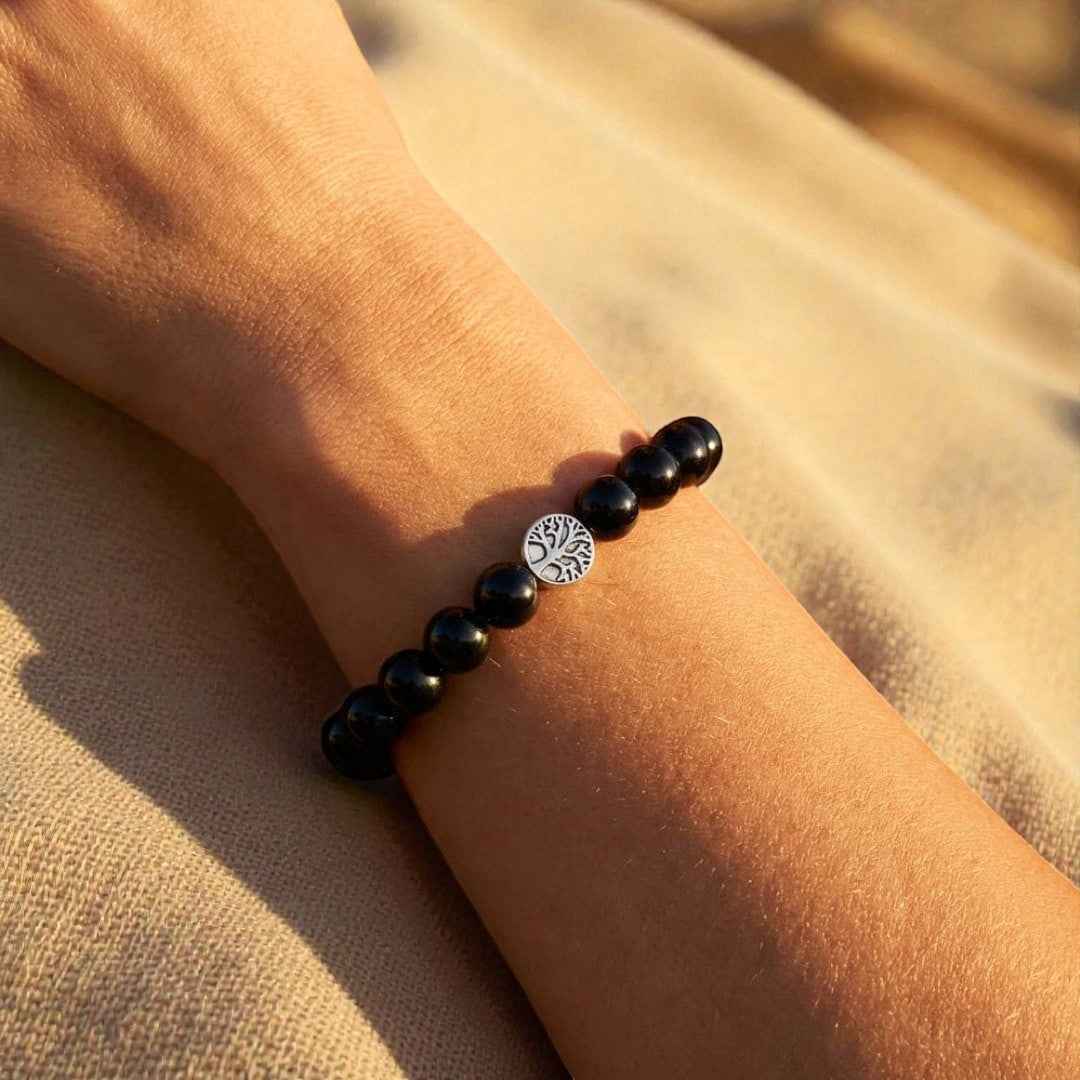 ATELIER-TIBET – Bracelet Ancrage Protecteur en Obsidienne Noire