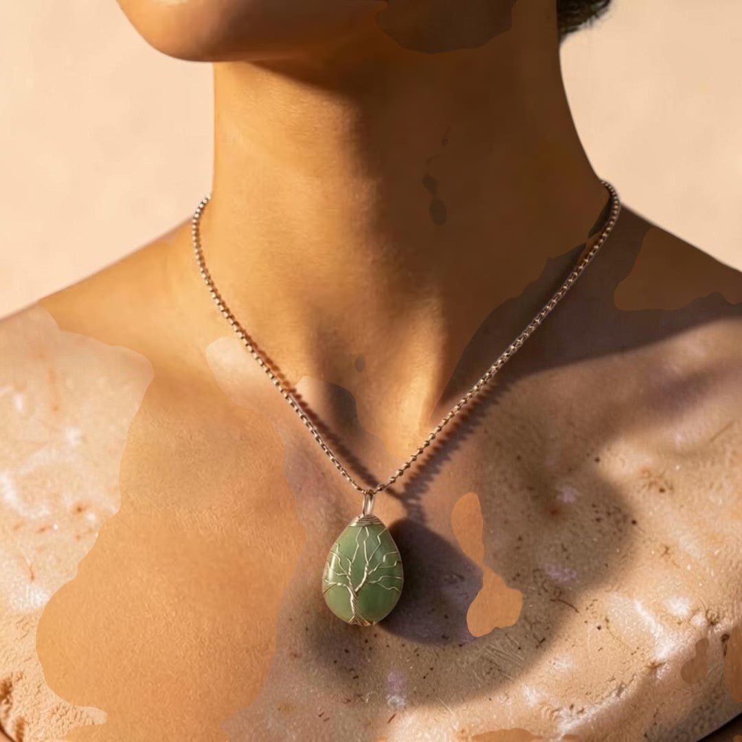 ATELIER-TIBET – Pendentif Arbre de Guérison en Pierre Naturelle