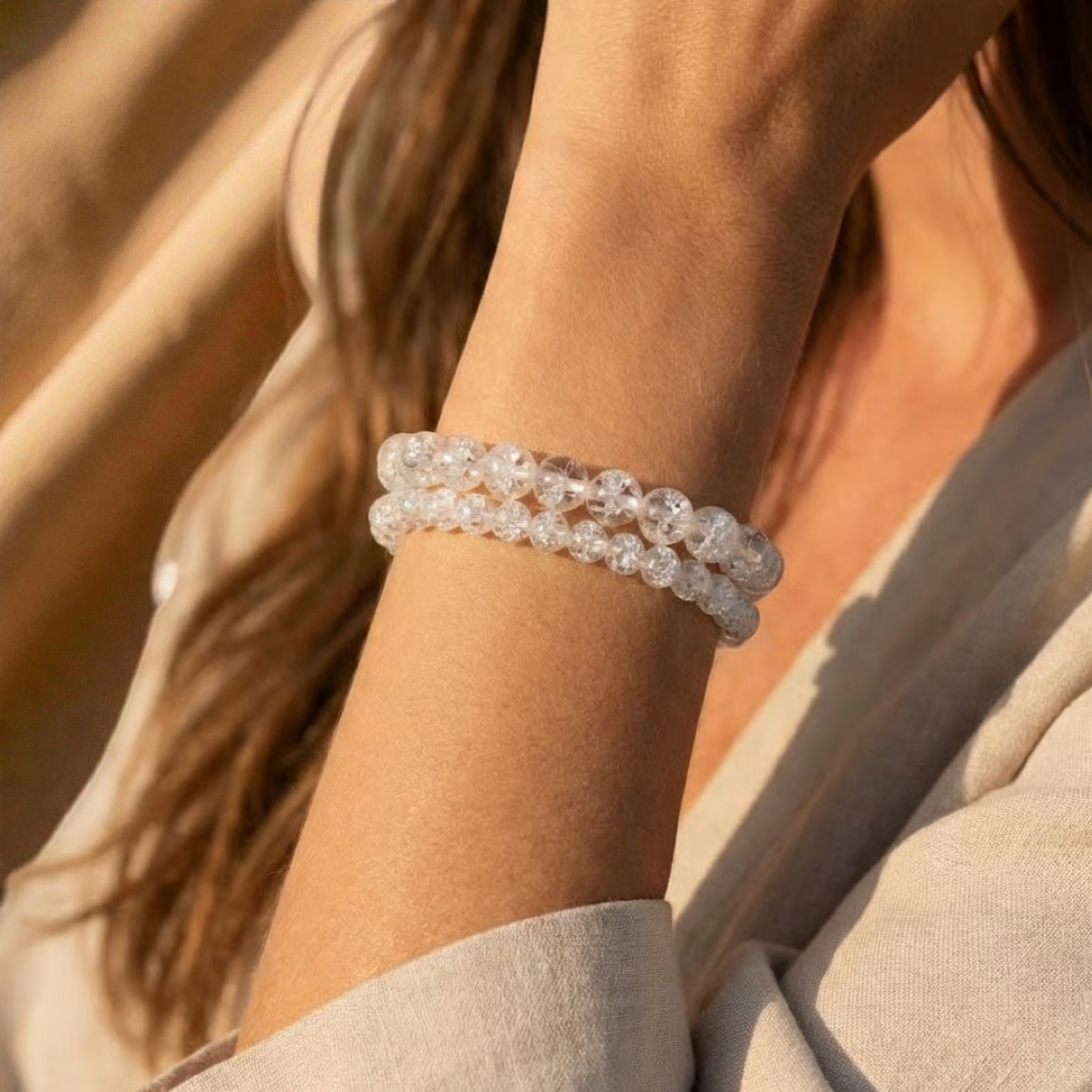 ATELIER-TIBET – Bracelet Esprit Léger en Cristal de Roche Craquelé