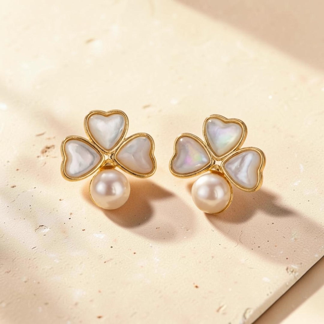 ATELIER-TIBET – Boucles d’Oreilles Chance Apaisante en Nacre