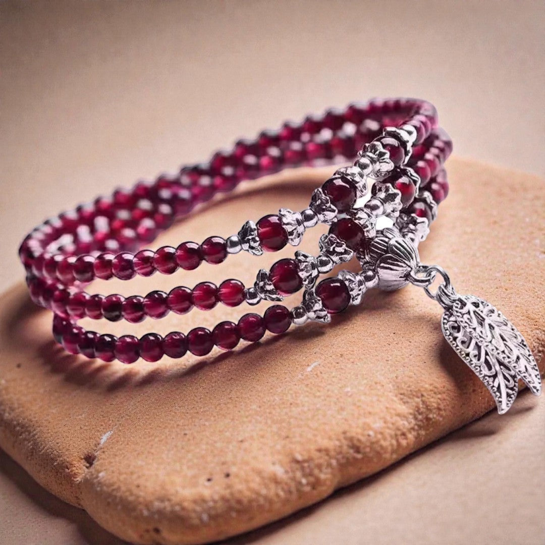 ATELIER-TIBET – Bracelet Multi-tours Abondance en Grenat