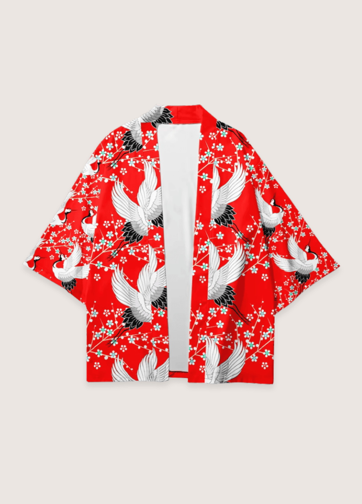 Kimono mixte motif cerisier rouge – Tsuru