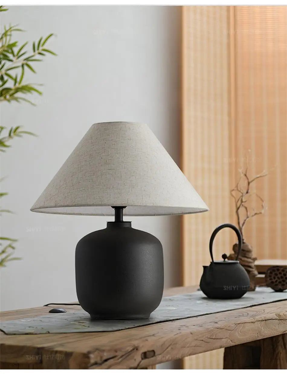 ATELIER-TIBET – Lampe Japonaise en Céramique Épurée