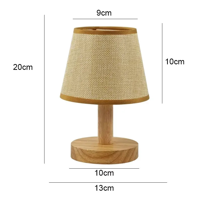 ATELIER-TIBET – Lampe de Bureau Japonaise LED Bois & Tissu