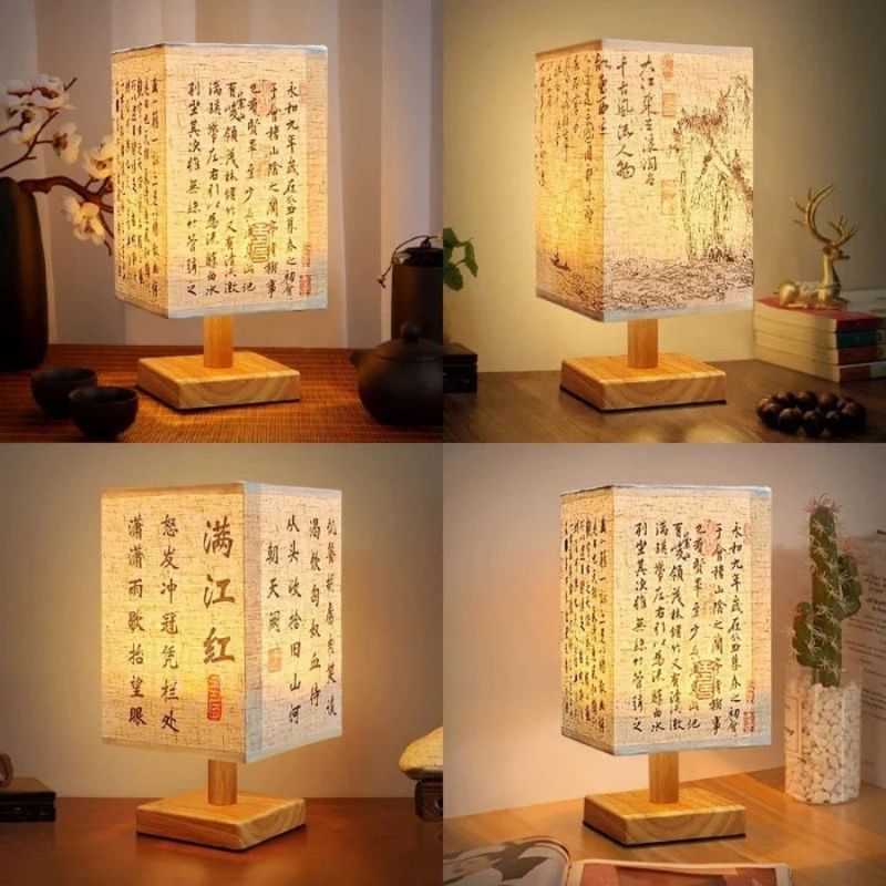 ATELIER-TIBET Lampe de Bureau Calligraphie Chinoise – Lumière Zen & Ambiance Poétique
