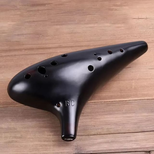 ATELIER-TIBET Ocarina Grave en Céramique – Instrument à Vent, 12 Trous, Tonalité Do